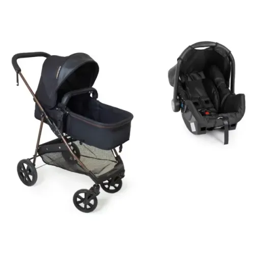 Carrinho de bebê e bebê conforto galzerano