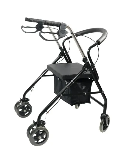 Andador com Rodas para Idoso Dobrável em Aço - Suporta até 100kg