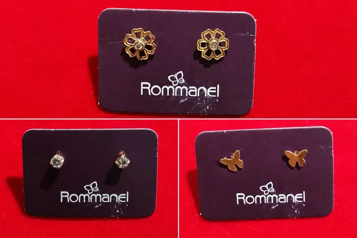 3 Brincos romannel 110,00 reais