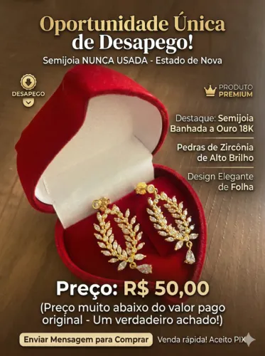 Semijoia Novinha por Apenas R$ 50