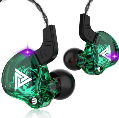 FONE MUSICAL TRANSPARENTE NA COR VERDE 