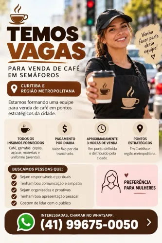 Vagas para venda - turno manhã - diária