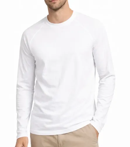 Camisas Canelada Manga Longa Branca