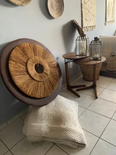 Tapete de sala 4X3 bege claro+ Mandala