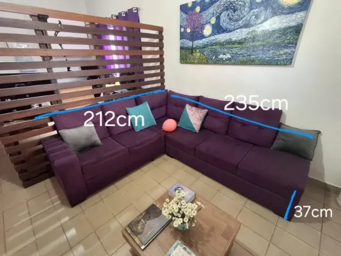Sofa roxo de canto 2.12m x2.35m