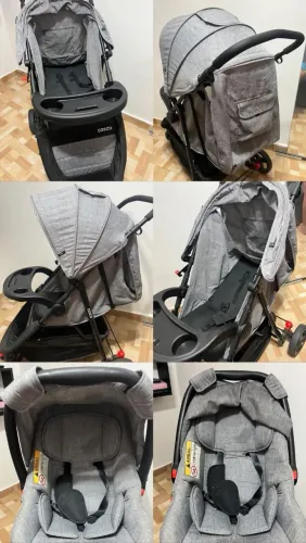 Carrinho de bebê e bebê conforto cosco