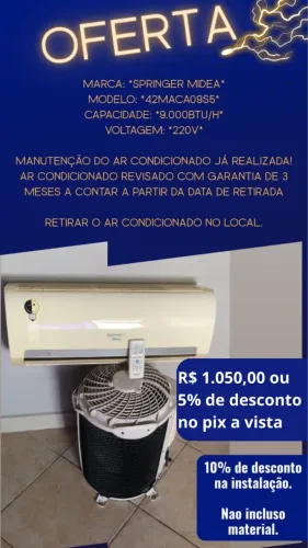 Ar condicionado Split SPRINGER MIDEA 9000BTUS