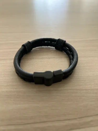 Pulseira masculina couro