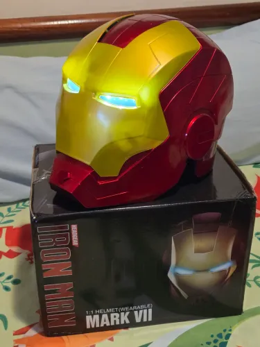 Capacete Iron Man Mk7 1:1 Que Pode Ser Aberto e Iluminado