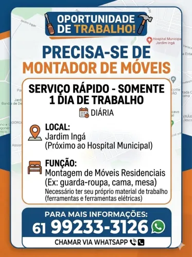 Vaga para montador de móveis