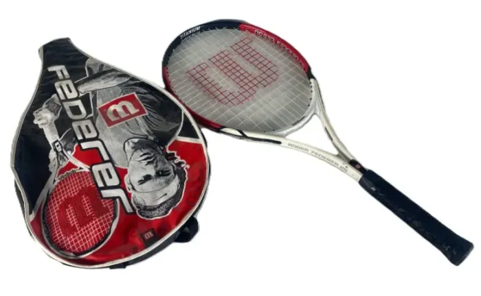Raquete Wilson Titanium Roger Federer 25 Usada Com Capa