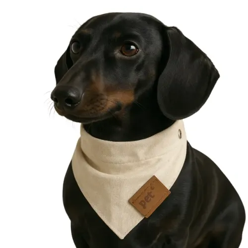 Bandana Petlove Linho Bege Para Cachorro