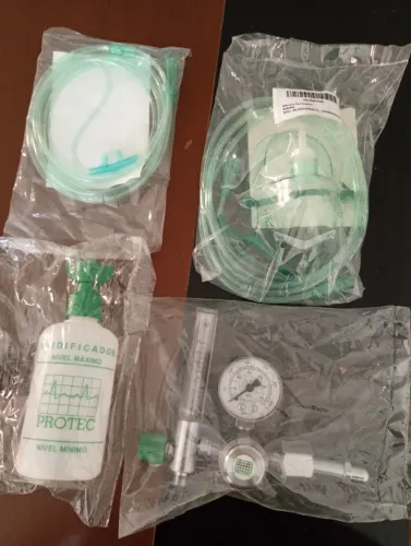 Válvula (Protec) para cilindro de oxigênio com manômetro+acessórios. 