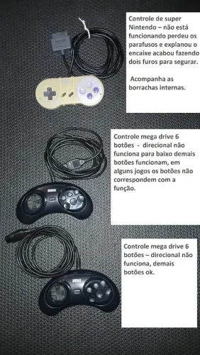 Controles de super nintendo e mega drive atenção