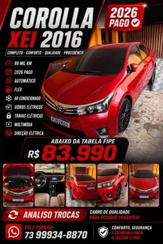Toyota Corolla XEI 2.0 Flex 16V Aut. 2016