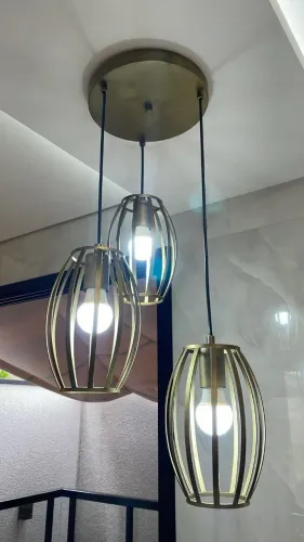 Luminária Pendente Tripla Aramada