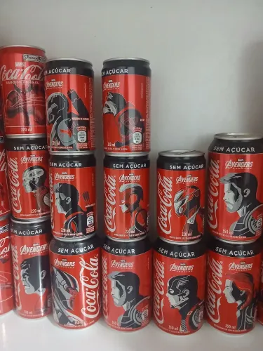 Coleção latas de coca cola vingadores/marvel/star wars