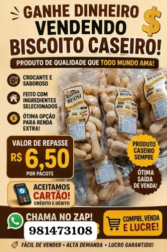 Ganhe dinheiro revendendo biscoitos caseiros ?