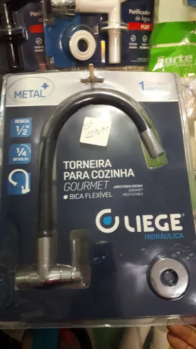Torneira gourmet parede ou bancada preta metal 