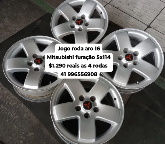 Rodas aro 16 Mitsubishi furação 5x114 original TR4. Aceito cartão 
