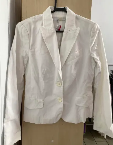 Blazer em linho branco Zara M