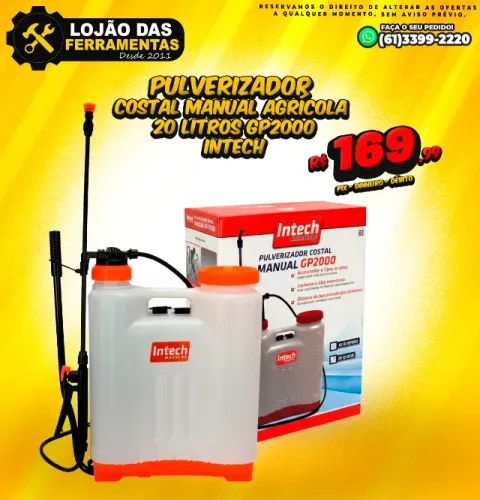 Pulverizador Costal Manual Agrícola 20 Litros GP2000 Intech