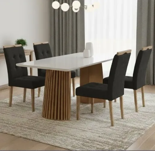 Mesa Verona 120 com 4 Cadeiras Siena