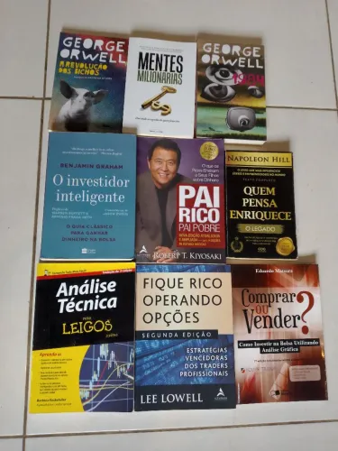 Lote 9 Livros Investimentos + Clássicos - 1984 LACRADO + Pai Rico Pai Pobre