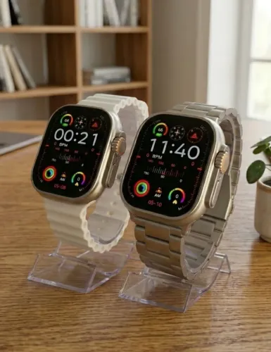 Smartwatch MT ULTRA MAX PRATA WhatsApp + Ligações + NFC + GPS - (ACOMPANHA 2 PULSEIRAS)
