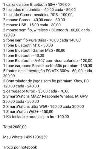 Todos os itens novos
