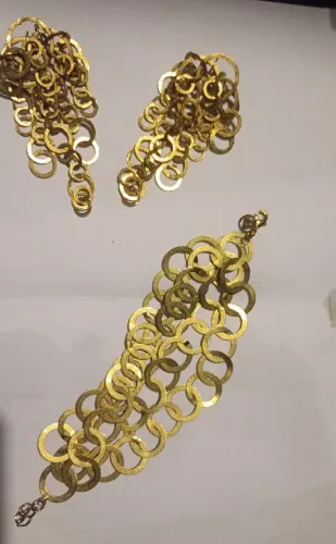 Conjunto Bracelete largo + Maxi Brincos Rommanel Vintage Legitimo