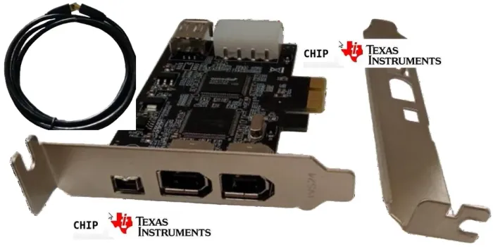 Placa Pci-ex Firewire Low-profile 1394a 400 Chip Texas + Cabo 6x6 Profissional