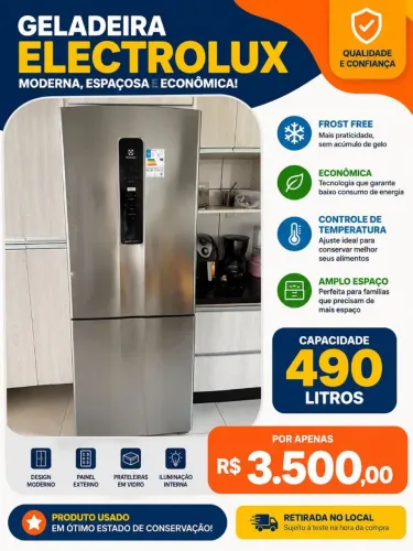 Vende-se Geladeira R$ 3.500 parcelo no cartão.