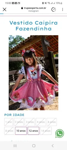 Vestido Festa Junina Caipira Infantil