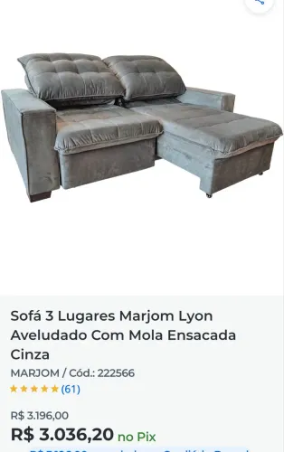 Sofá de Lux três 3 lugares