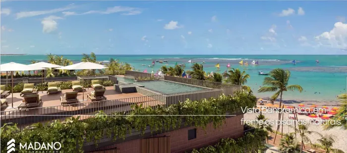 Apartamento com 1 quarto, totalmente mobiliado pé na areia em Porto de Galinhas!