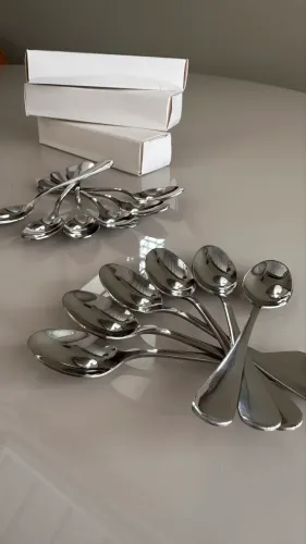 Kit com 12 colheres de chá em inox - NOVO