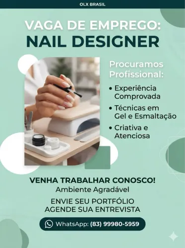 Vaga para nails designer