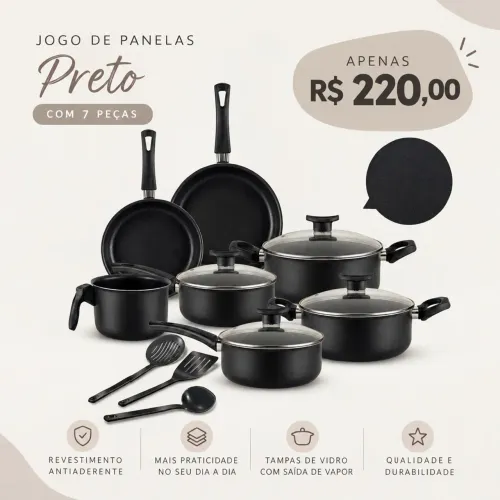 Panelas antiaderente 10 peças