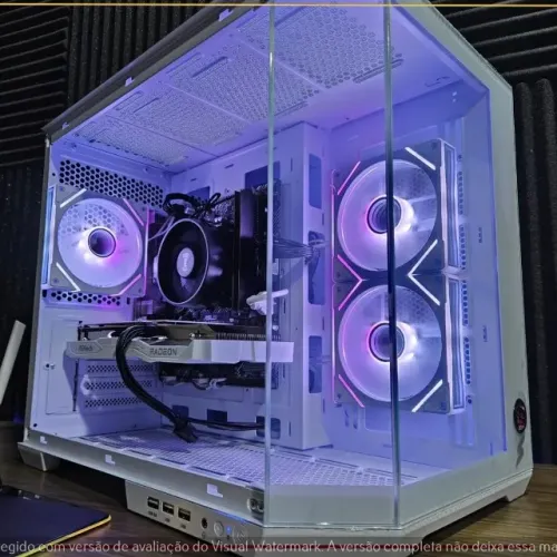 PC Gamer Branco Ryzen 5 5500 RX 6600 8GB 16GB DDR4 3200 SSD NVMe 500GB A520M-K