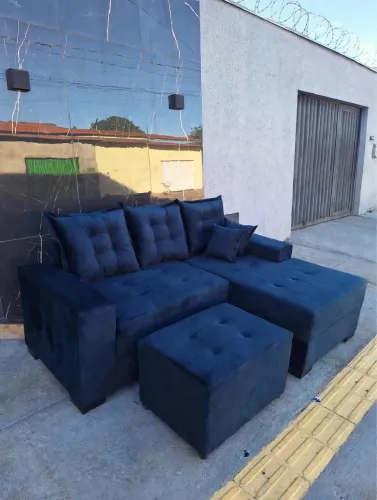 Sofá Novo, Com Puff de Brinde e Entrega Grátis