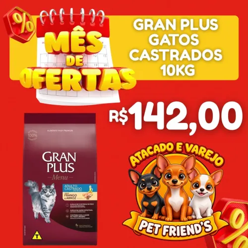 Ração Gran plus gato castrado mega oferta contato via whats