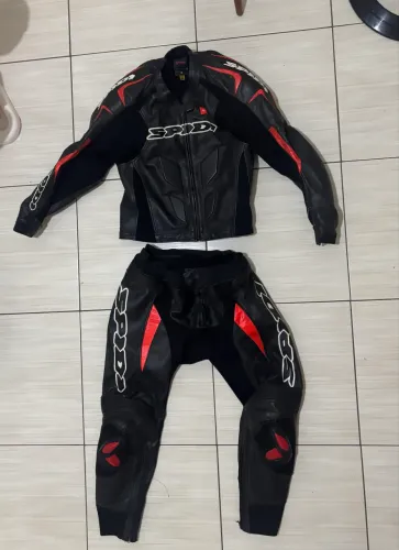 Conjunto de Moto SPIDI - Jaqueta + Calça de Couro | Tam. 56