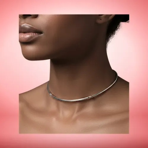 Colar Choker de Aro Rígido Divido em 03 partes