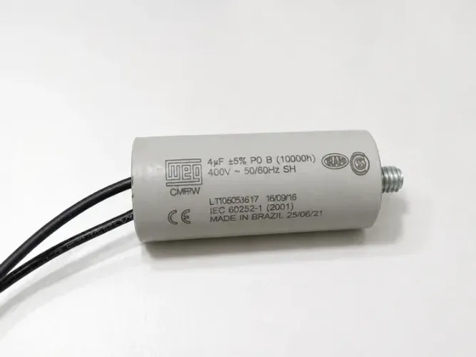 Capacitor de Partida WEG Original 4uF 400V Motor Ventilador Ar Condicionado KIT 4