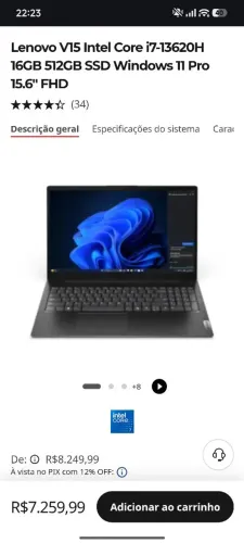 Notebook Lenovo V15 G5 - I7 13620h - 16GB DDR5