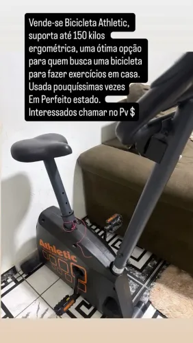 Vendo bicicleta athlétic suporta até 150 kilos para exercícios físico muito top. negocio.