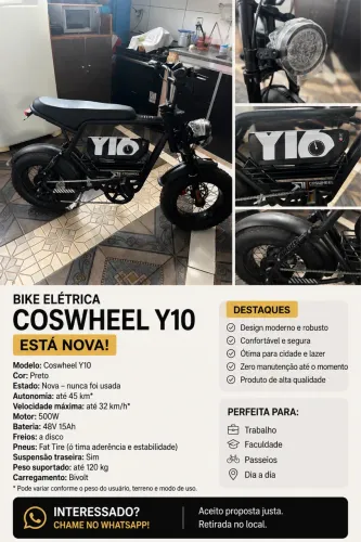 Bike Elétrica Coswheel Y16 750W/1000W NOVA