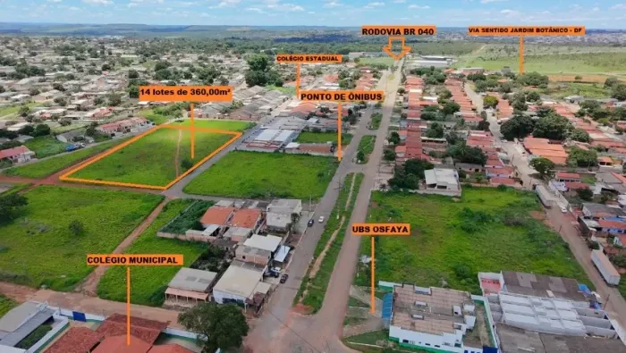 14 Lotes á venda de 360,00m² bairro Osfaya - Jardim Ingá/GO