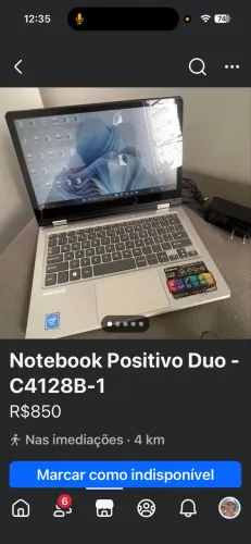 Notebook positivo Touch Caneta